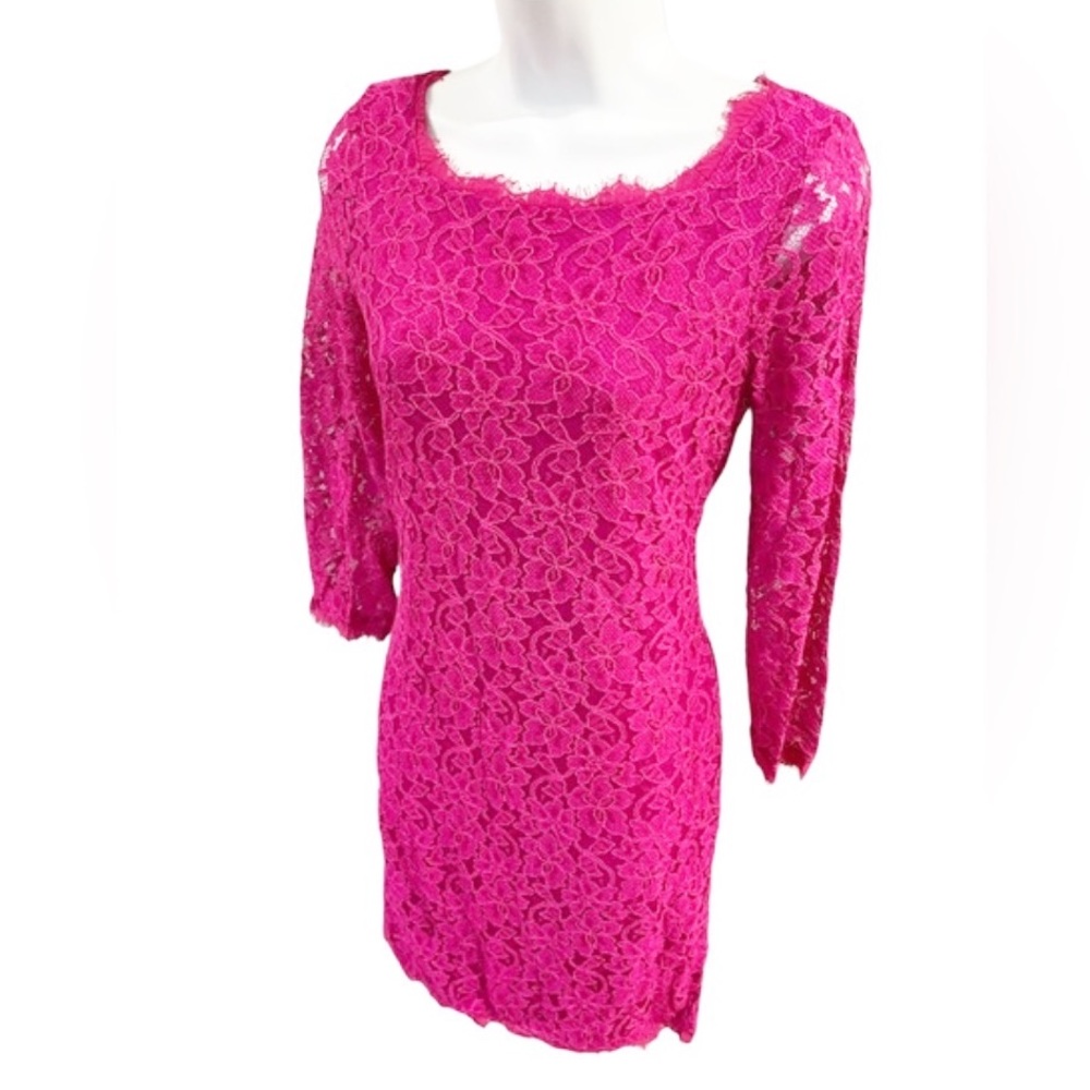 Diane Von Furstenberg Zarita Lace Mini Dress Size 6 - Picture 2 of 14